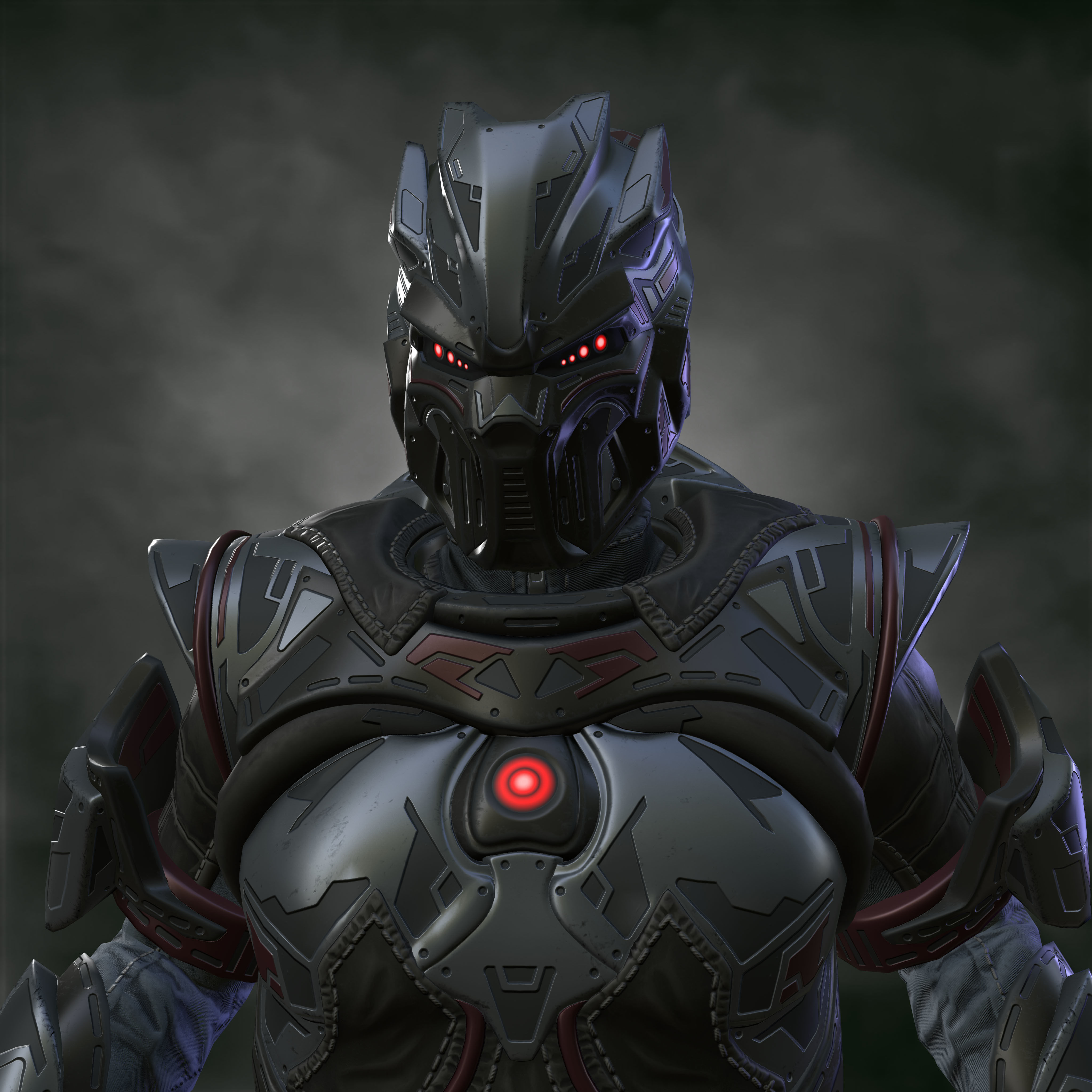 Sci-fi infantryman Low-poly 3D model_5