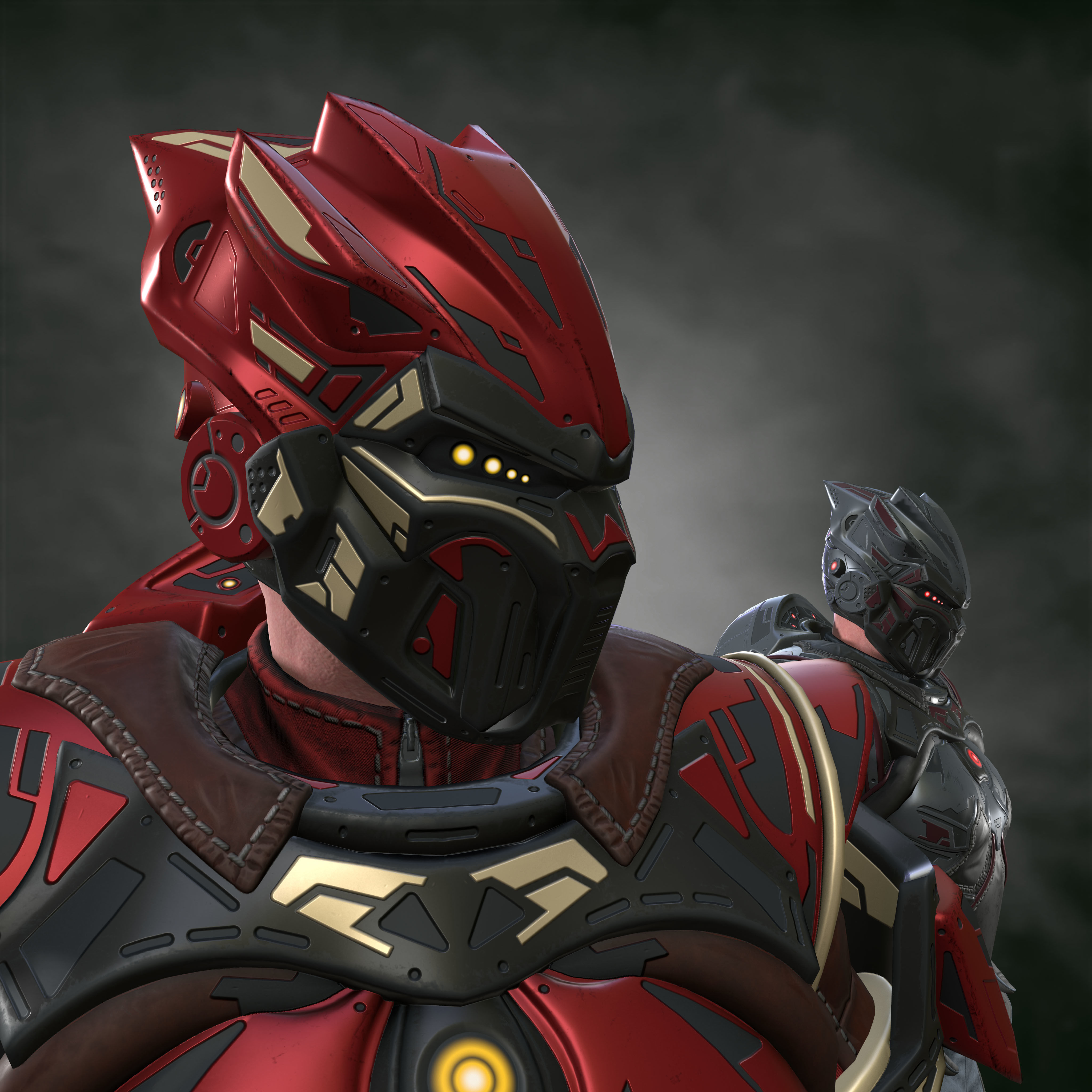 Sci-fi infantryman Low-poly 3D model_2