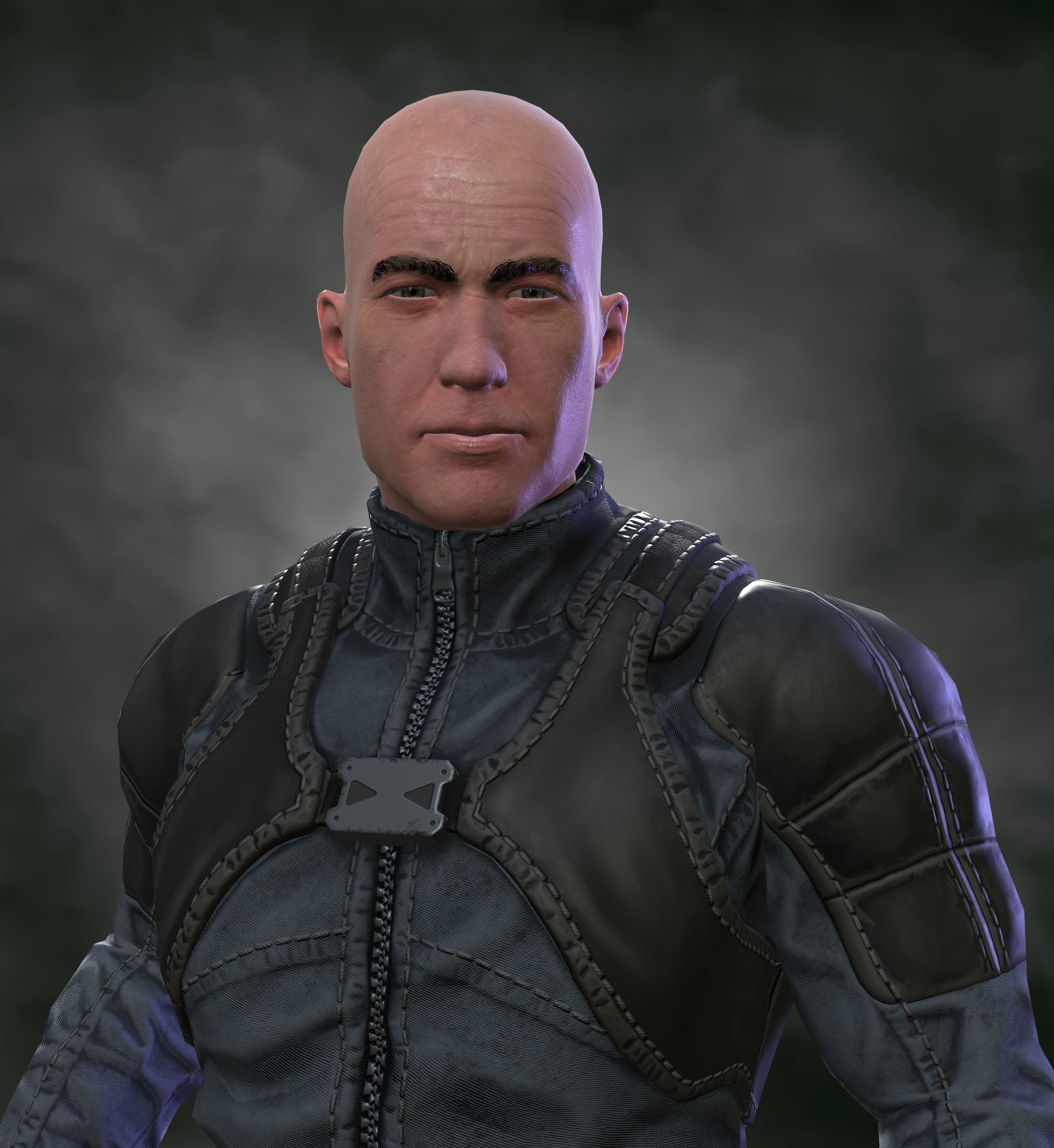 Sci-fi infantryman Low-poly 3D model_7