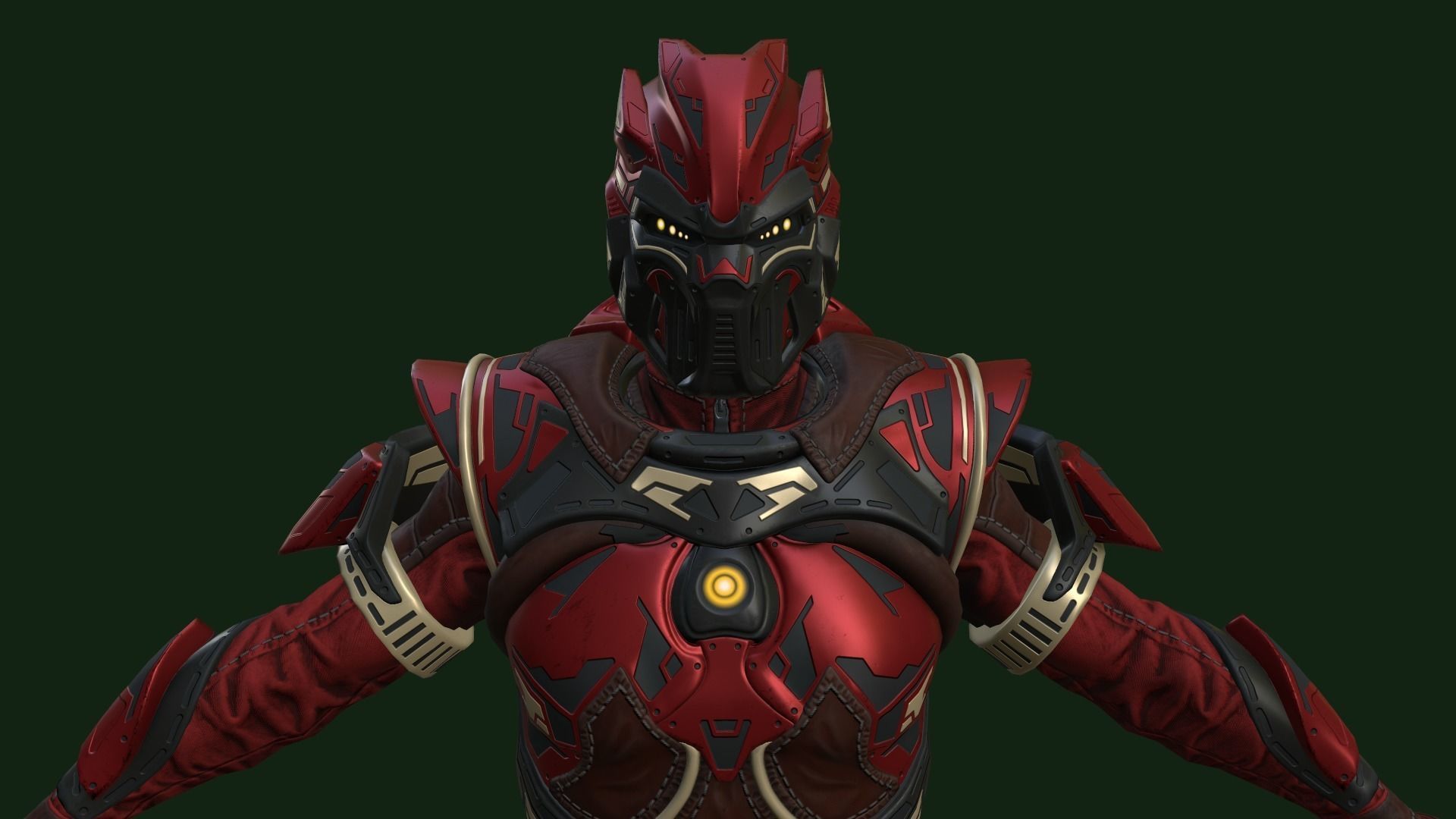 Sci-fi infantryman Low-poly 3D model_13