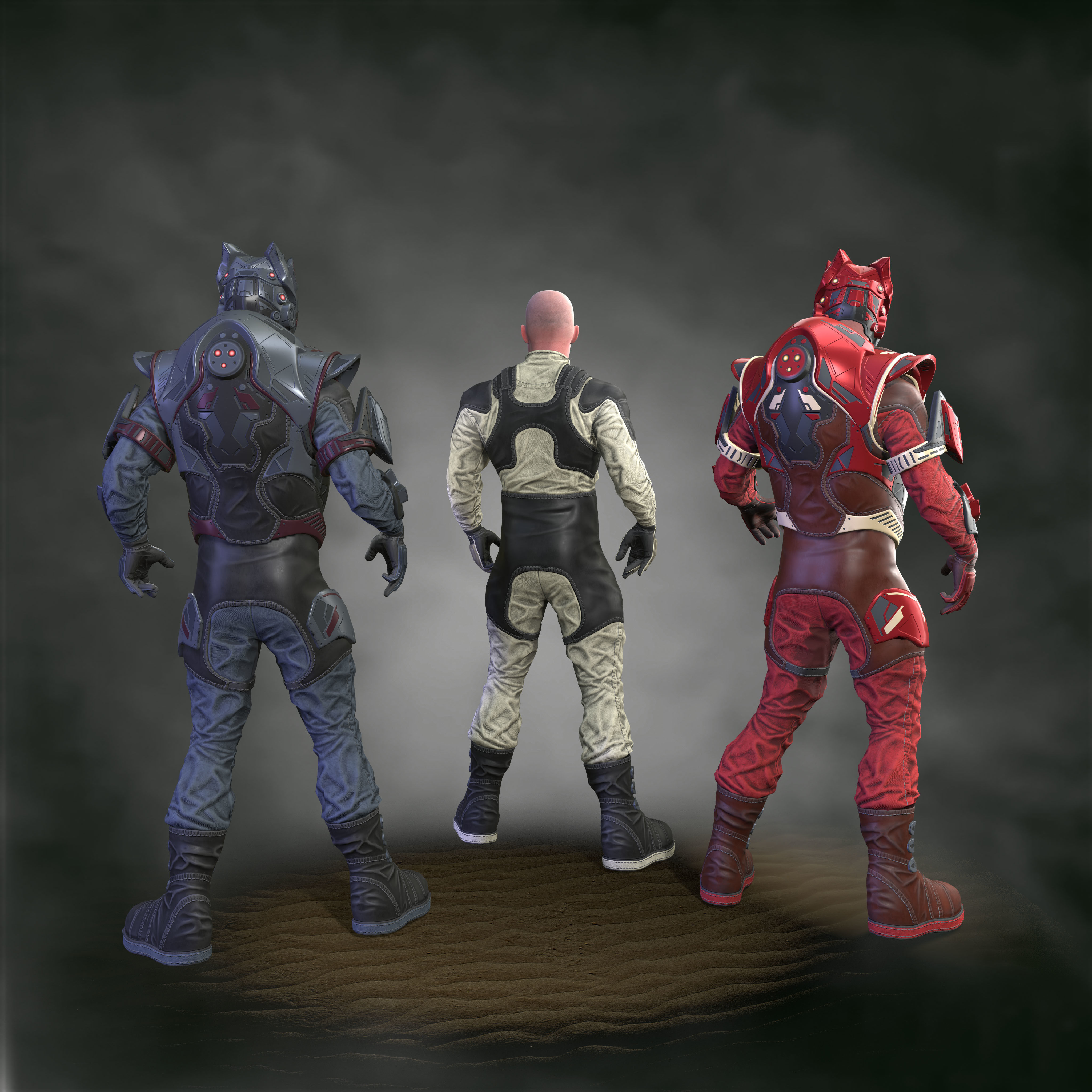 Sci-fi infantryman Low-poly 3D model_4