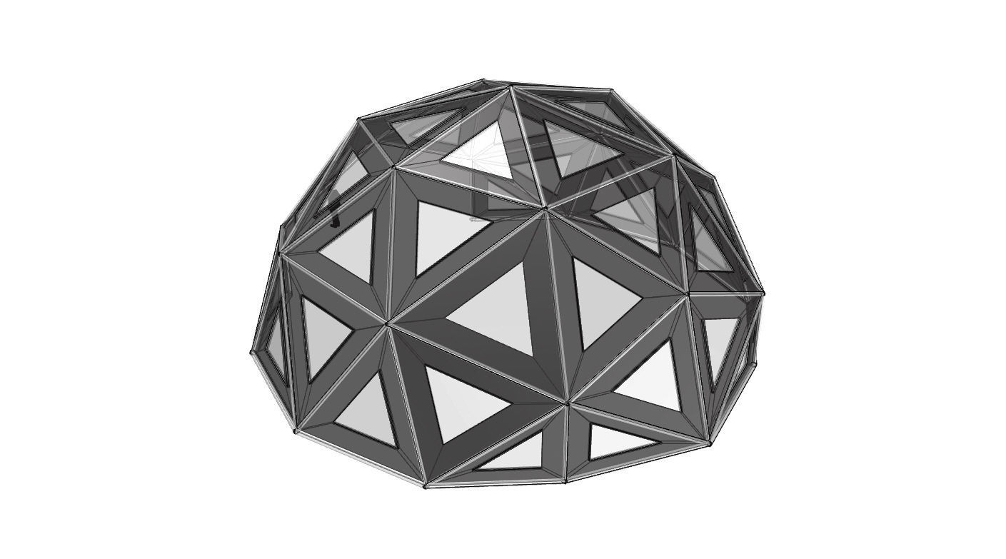 Geodesic Dome Large with Frame and Panels and Entryway 3D model_66