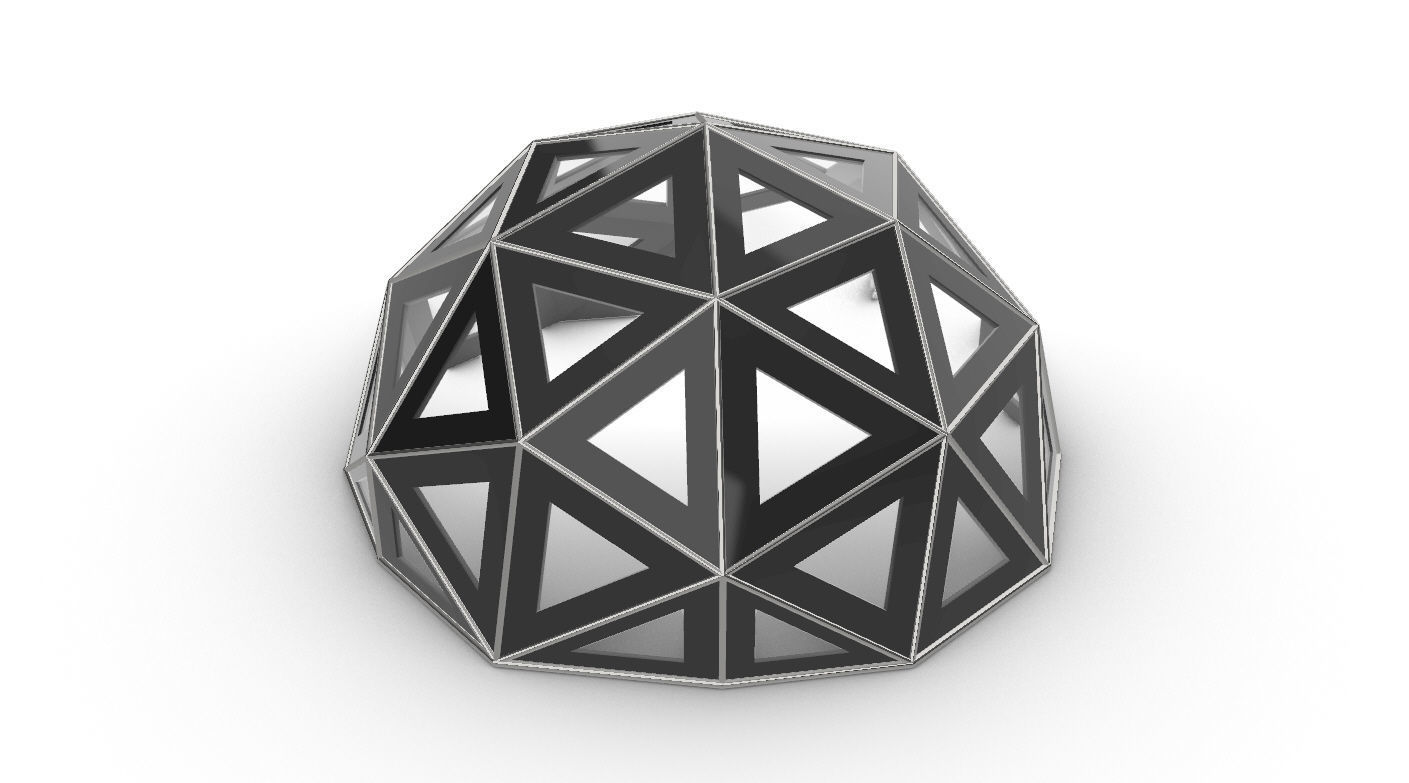 Geodesic Dome Large with Frame and Panels and Entryway 3D model_30