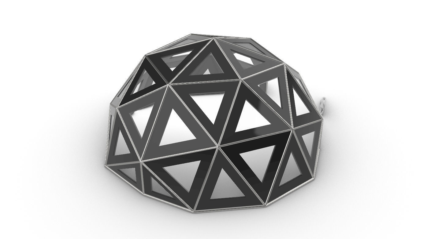 Geodesic Dome Large with Frame and Panels and Entryway 3D model_32