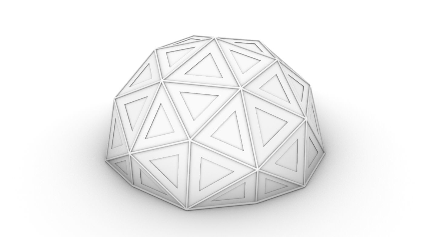 Geodesic Dome Large with Frame and Panels and Entryway 3D model_49