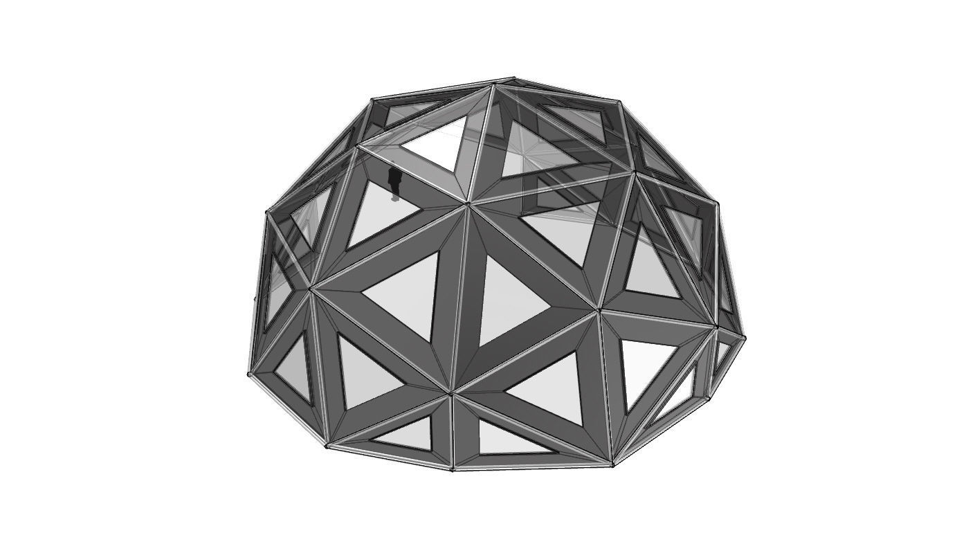 Geodesic Dome Large with Frame and Panels and Entryway 3D model_67