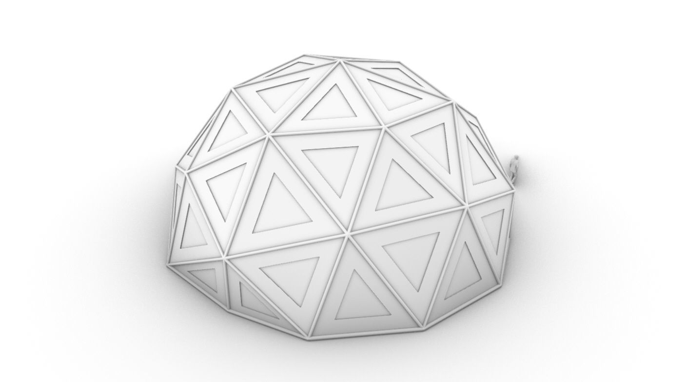 Geodesic Dome Large with Frame and Panels and Entryway 3D model_52
