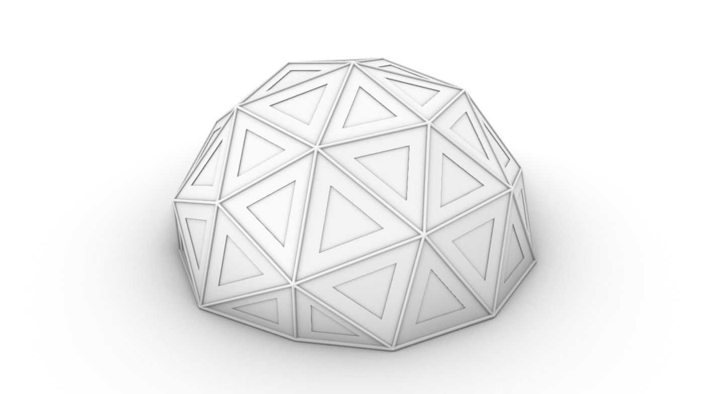 Geodesic Dome Large with Frame and Panels and Entryway 3D model_51