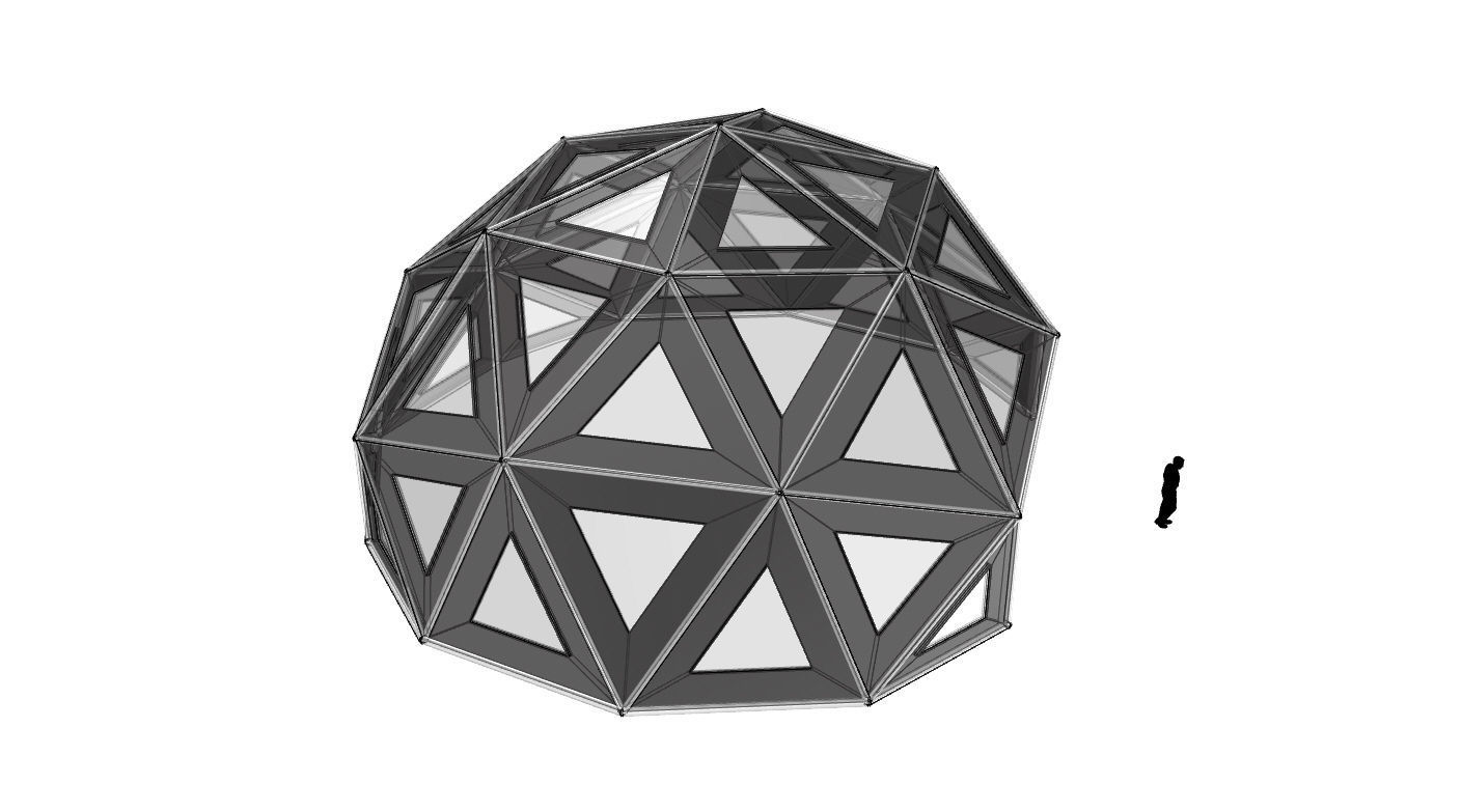 Geodesic Dome Large with Frame and Panels and Entryway 3D model_74