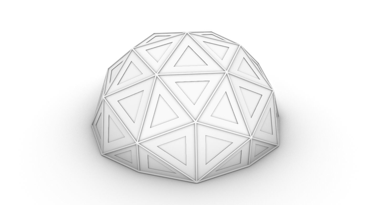 Geodesic Dome Large with Frame and Panels and Entryway 3D model_48