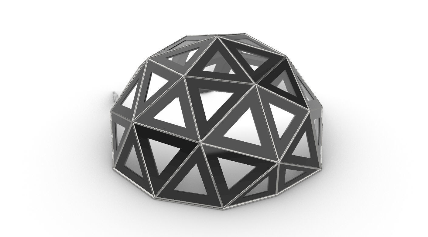 Geodesic Dome Large with Frame and Panels and Entryway 3D model_25