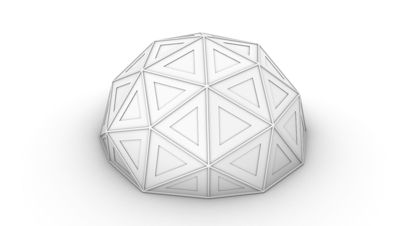 Geodesic Dome Large with Frame and Panels and Entryway 3D model_50