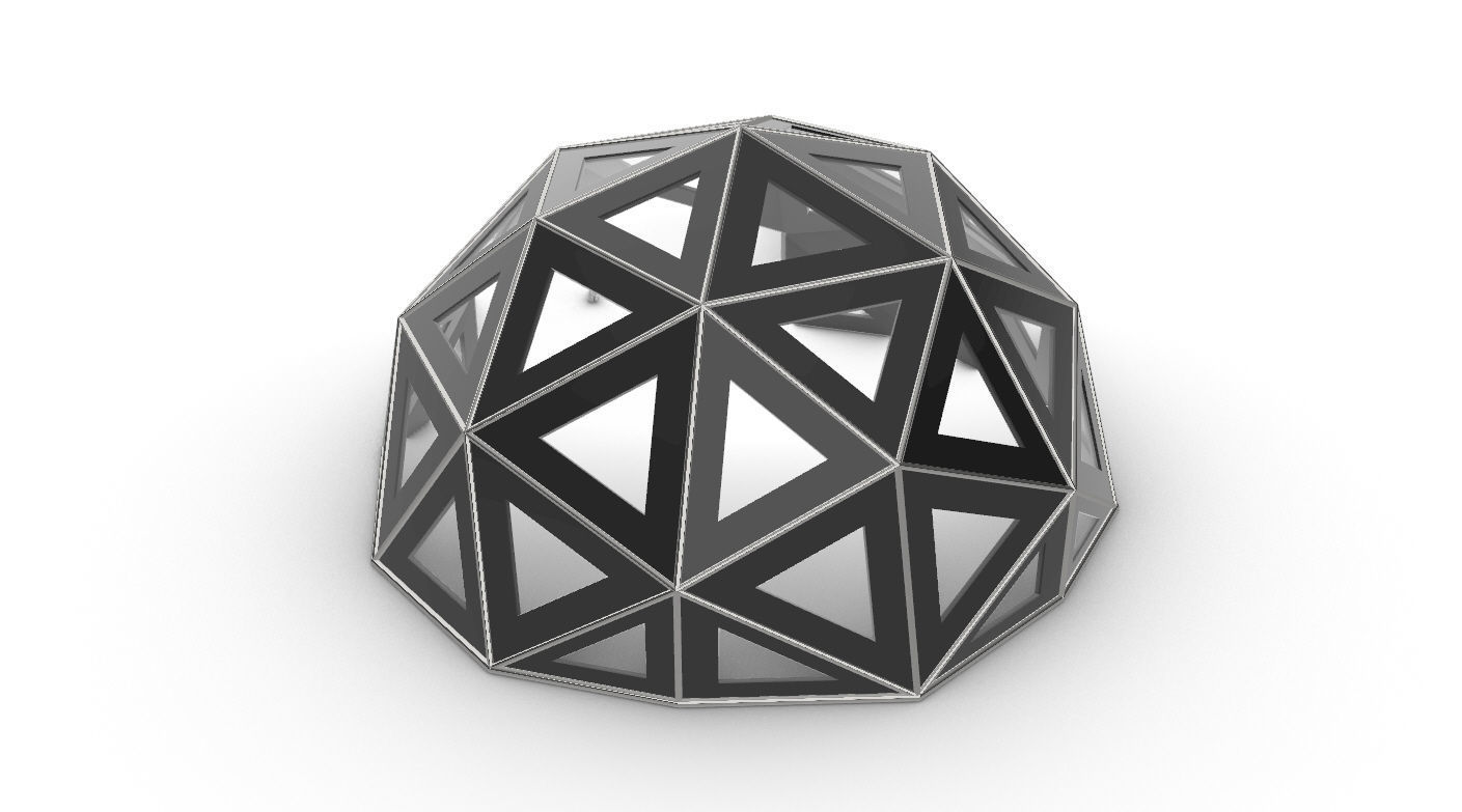 Geodesic Dome Large with Frame and Panels and Entryway 3D model_26