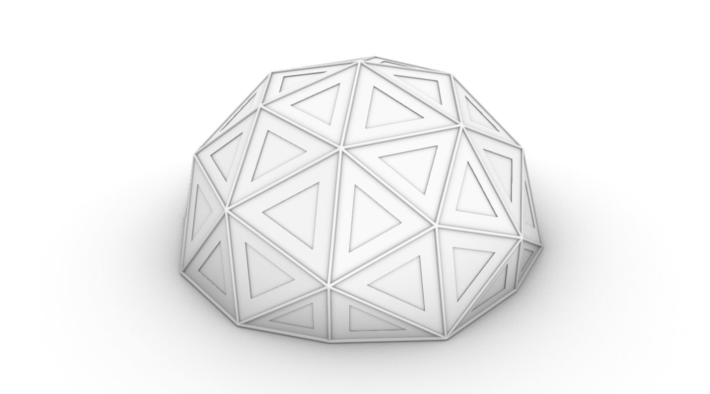 Geodesic Dome Large with Frame and Panels and Entryway 3D model_47