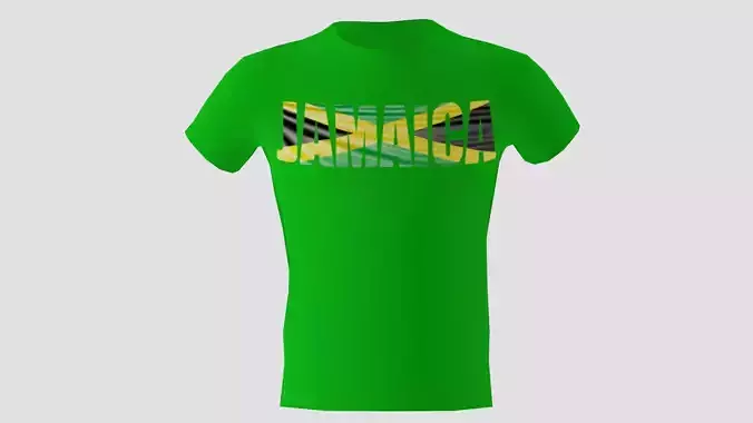 Low poly Jamaica shirt green colour 