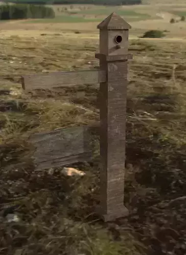 Old Road Sign - Low Poly Low-poly 3D model