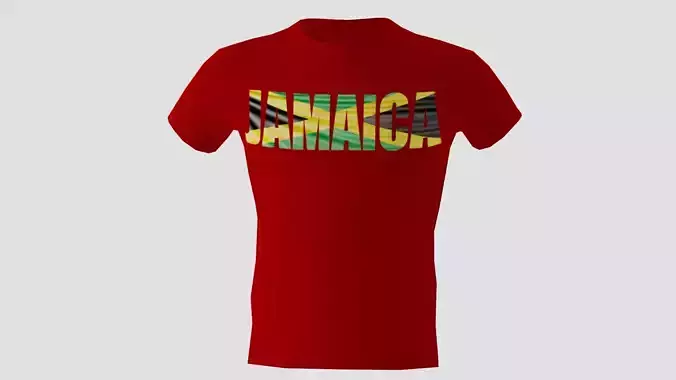 Low poly Jamaica shirt red colour 