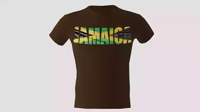 Low poly Jamaica shirt dark brown colour