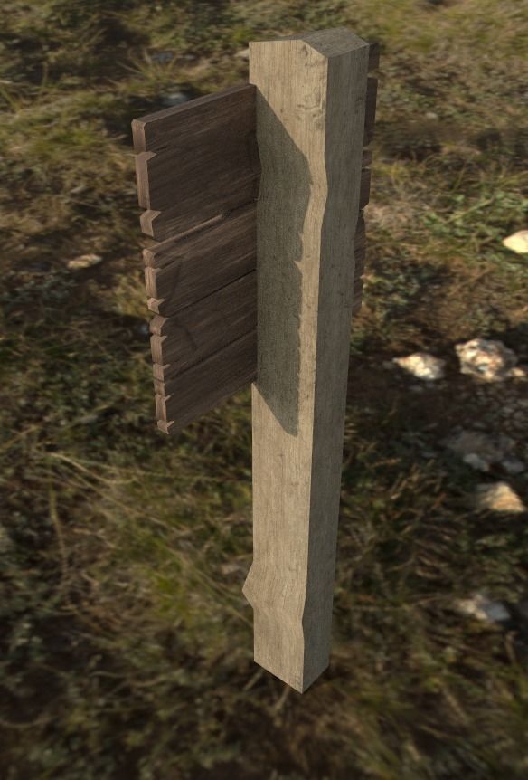 Old Road Sign - Low Poly Low-poly 3D model_2