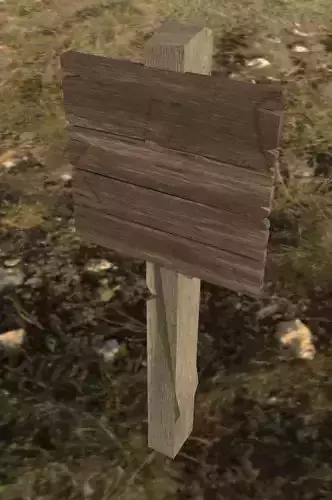 Old Road Sign - Low Poly Low-poly 3D model