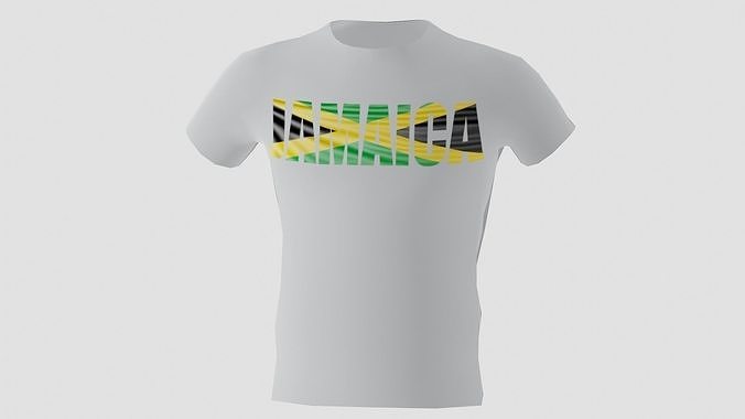 Low poly Jamaica shirt white colour Low-poly 3D model