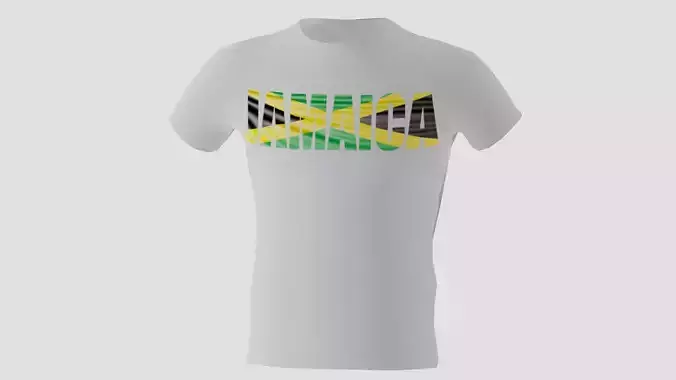 Low poly Jamaica shirt white colour