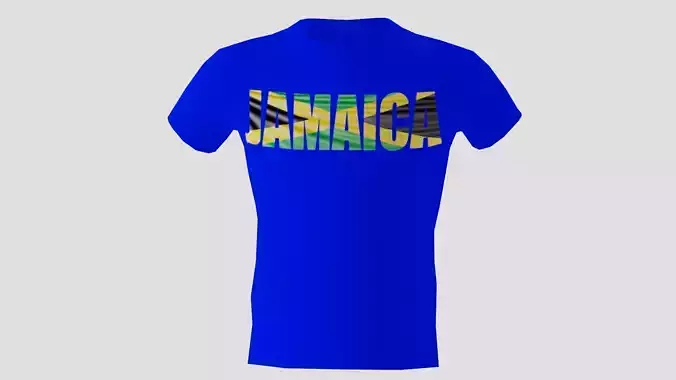 Low poly Jamaica shirt blue colour 