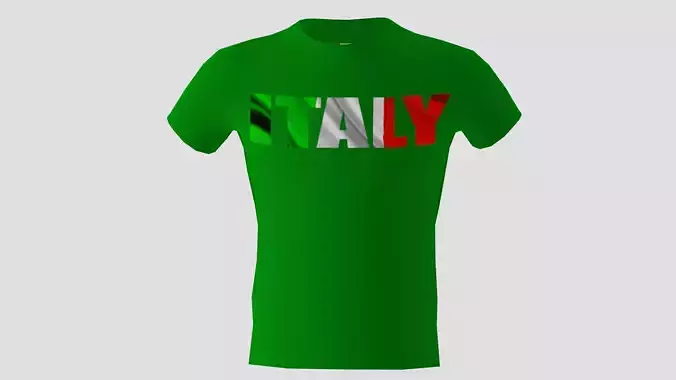 Low poly Italy shirt green colour 