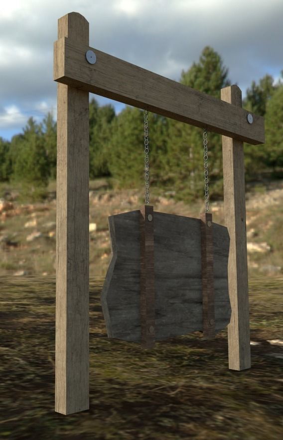 Old Road Sign - Low Poly Low-poly 3D model_3