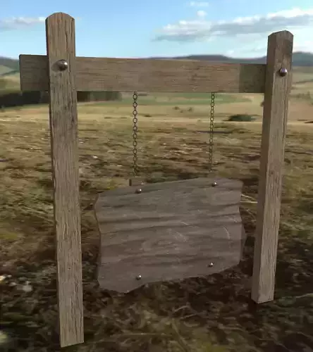 Old Road Sign - Low Poly Low-poly 3D model