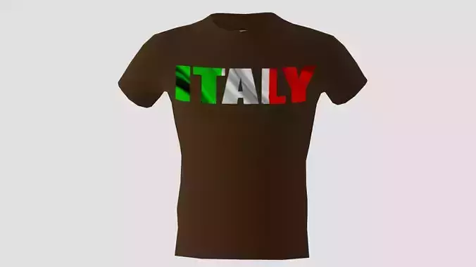 Low poly Italy shirt dark brown colour 