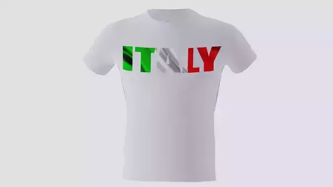Low poly Italy shirt white colour