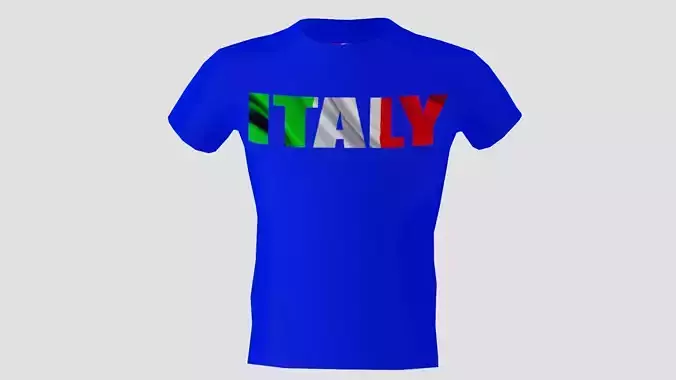 Low poly Italy shirt blue colour 