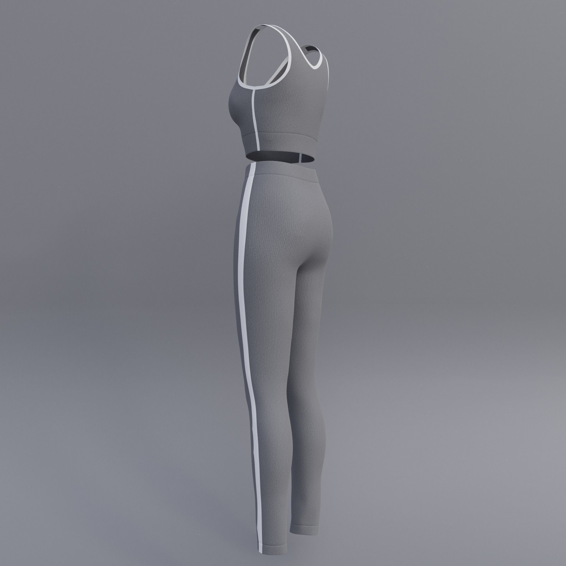 Female Yoga outfit - tracksuit Low-poly 3D model_12