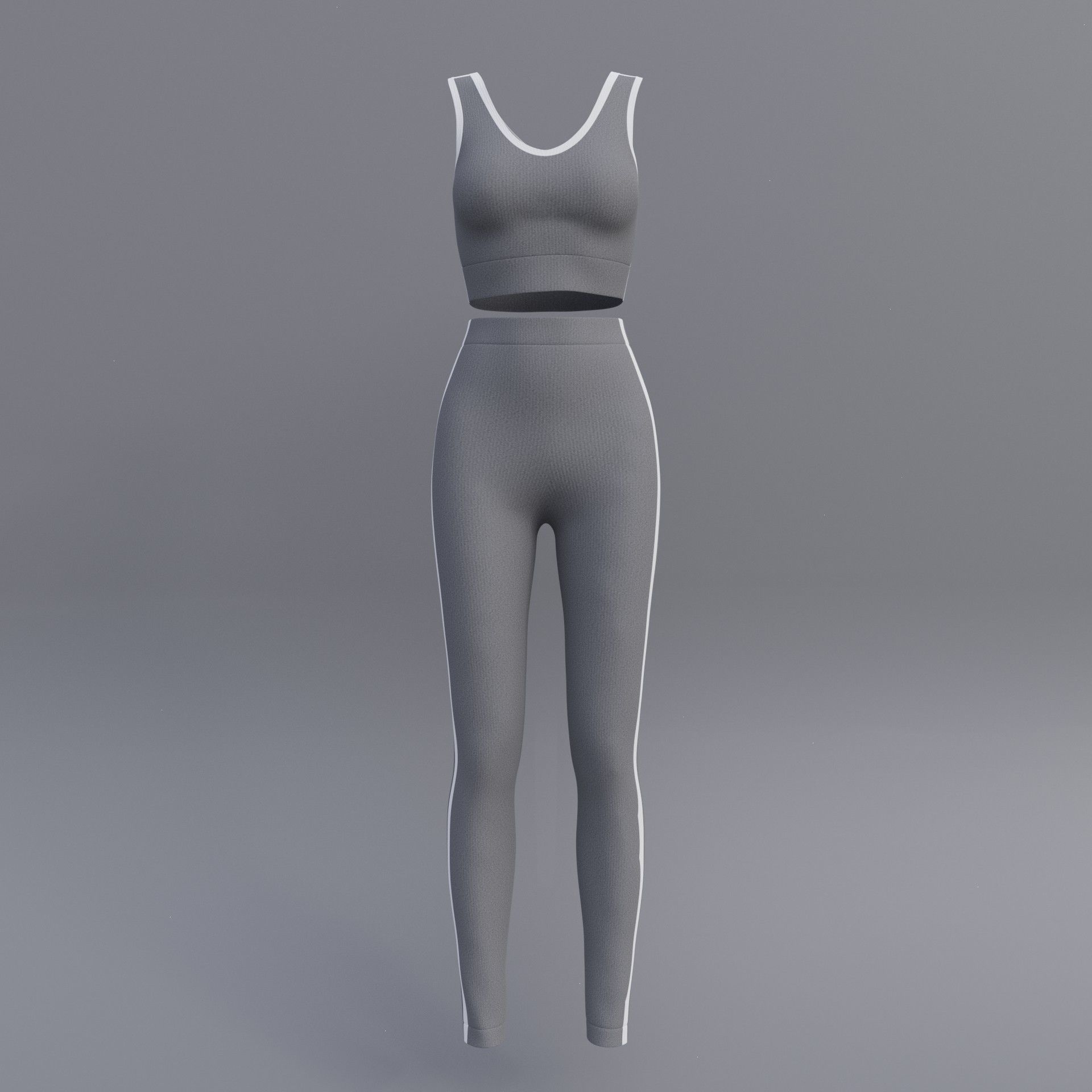 Female Yoga outfit - tracksuit Low-poly 3D model_19