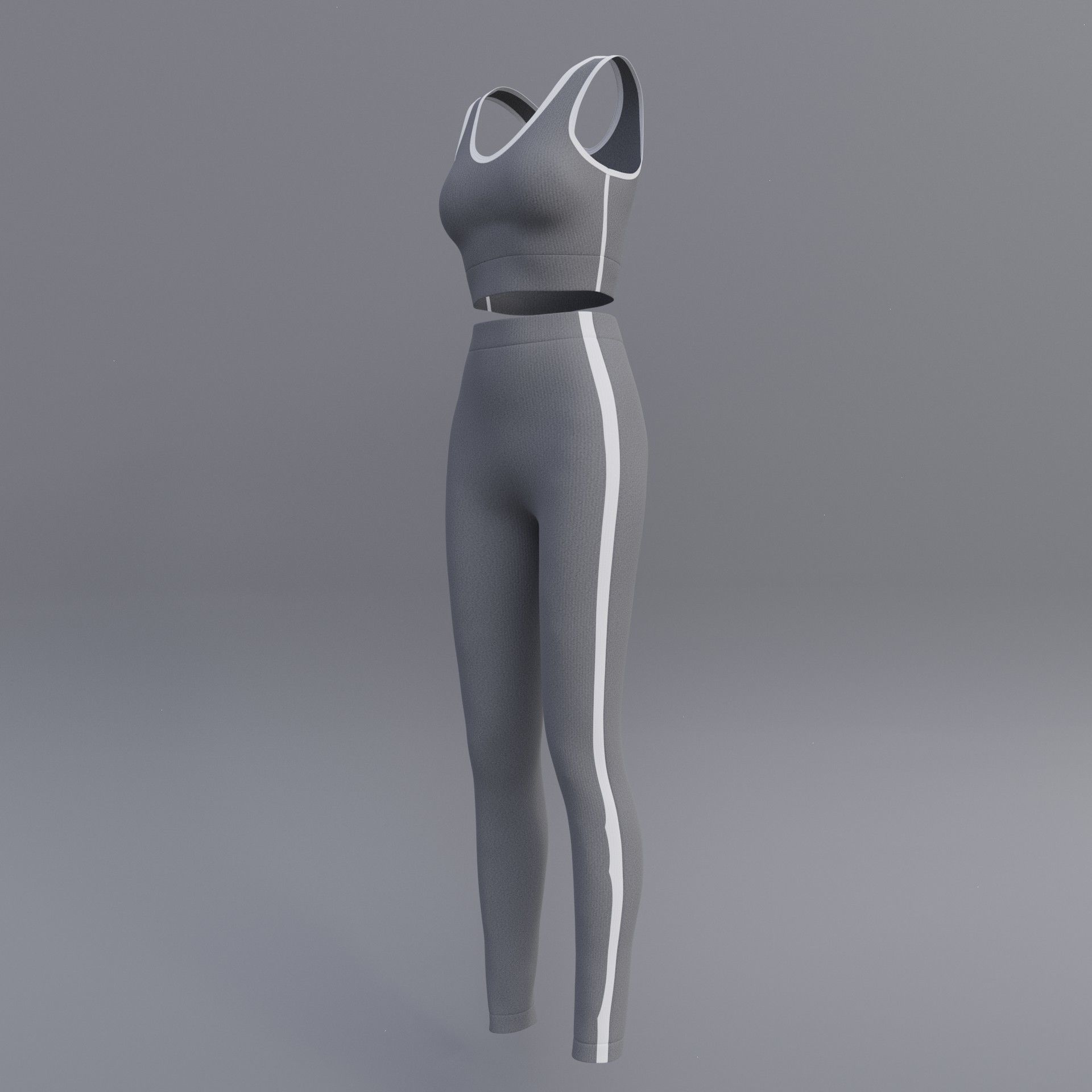 Female Yoga outfit - tracksuit Low-poly 3D model_15