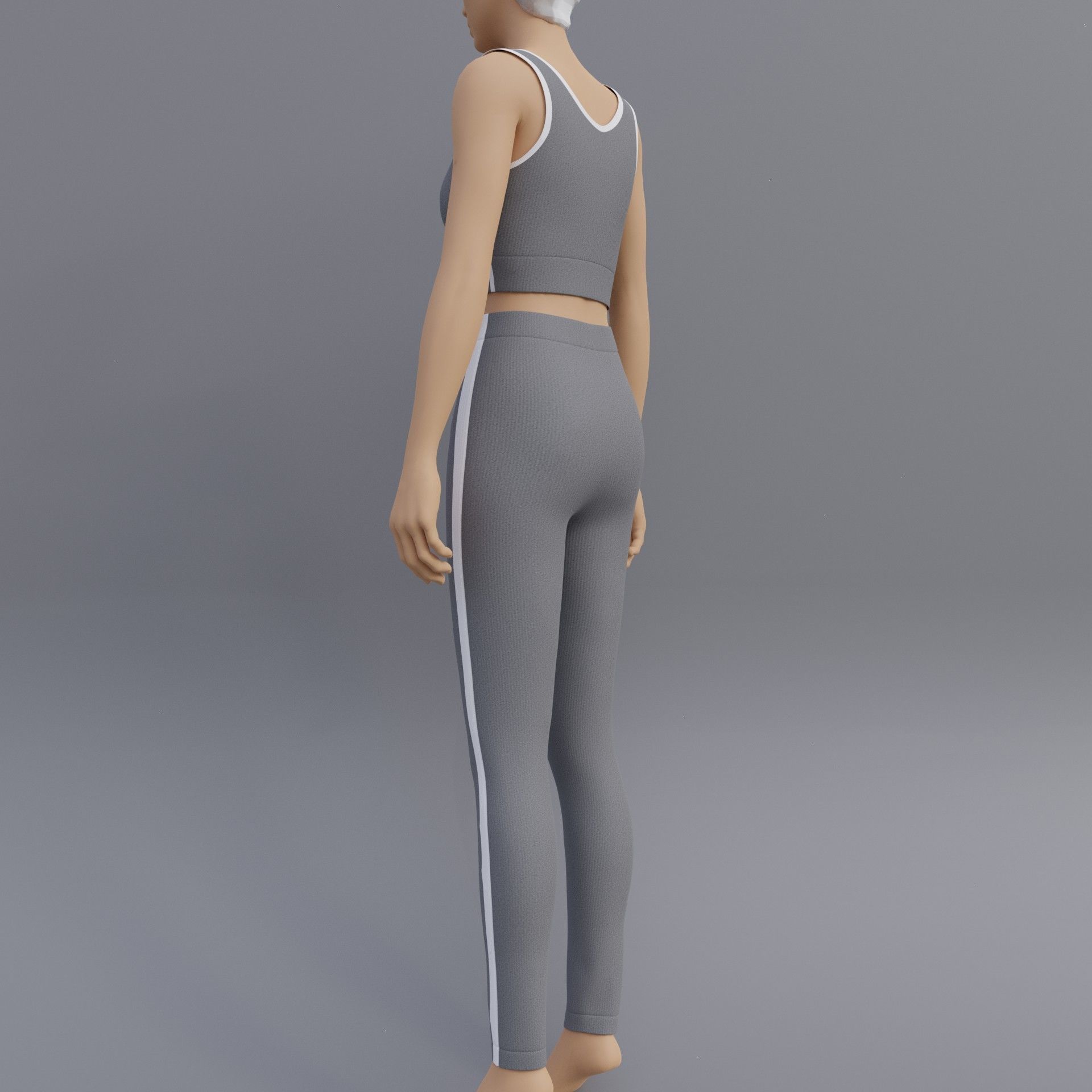 Female Yoga outfit - tracksuit Low-poly 3D model_3