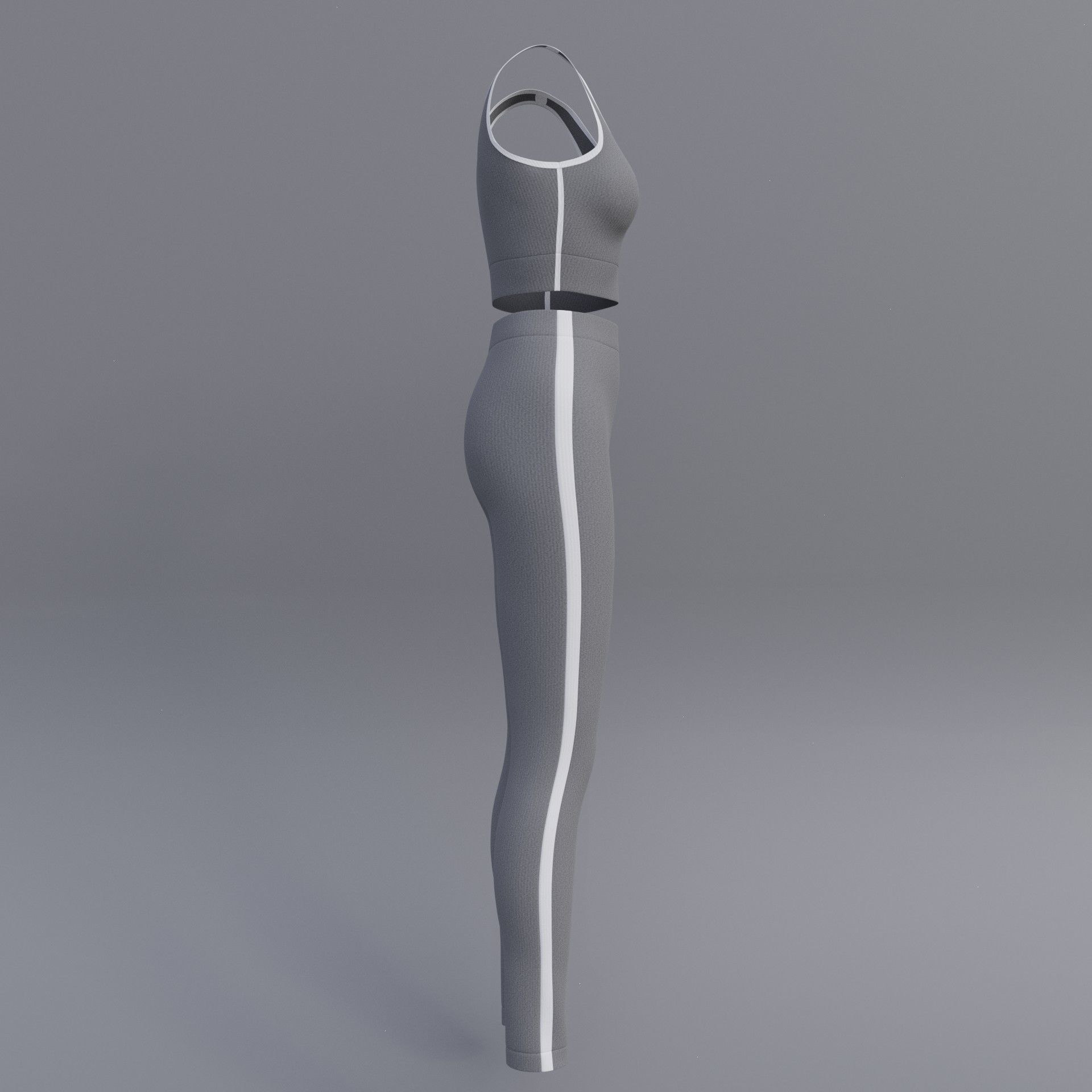 Female Yoga outfit - tracksuit Low-poly 3D model_7