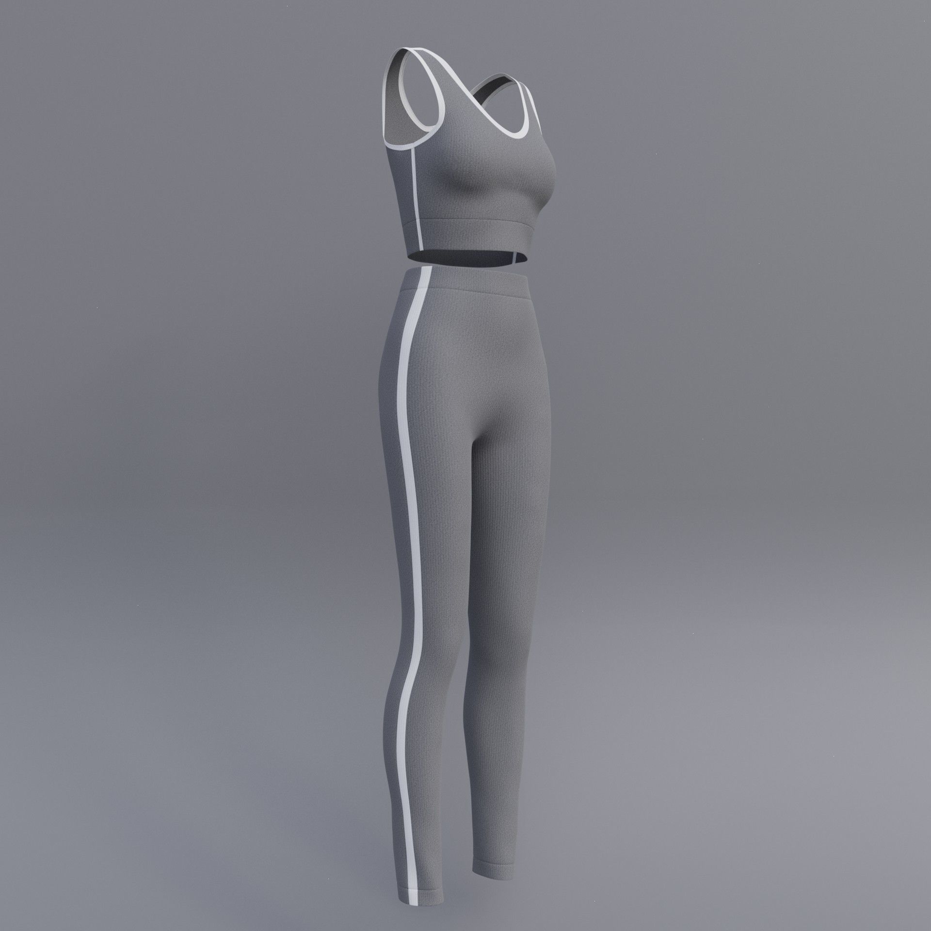 Female Yoga outfit - tracksuit Low-poly 3D model_24