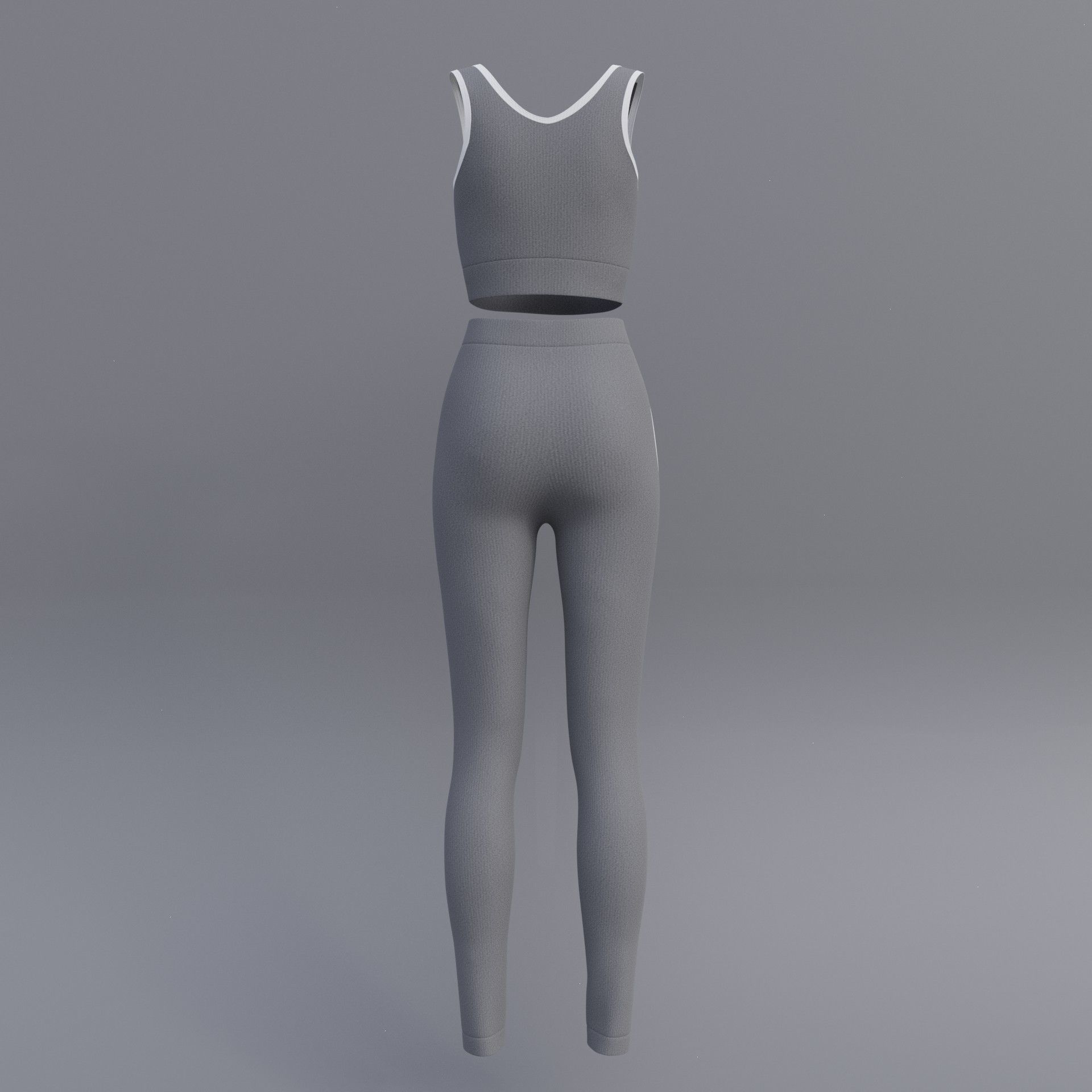 Female Yoga outfit - tracksuit Low-poly 3D model_10