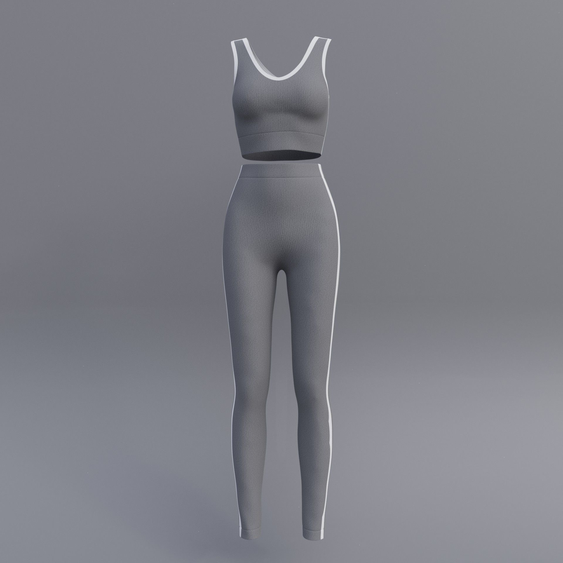 Female Yoga outfit - tracksuit Low-poly 3D model_18