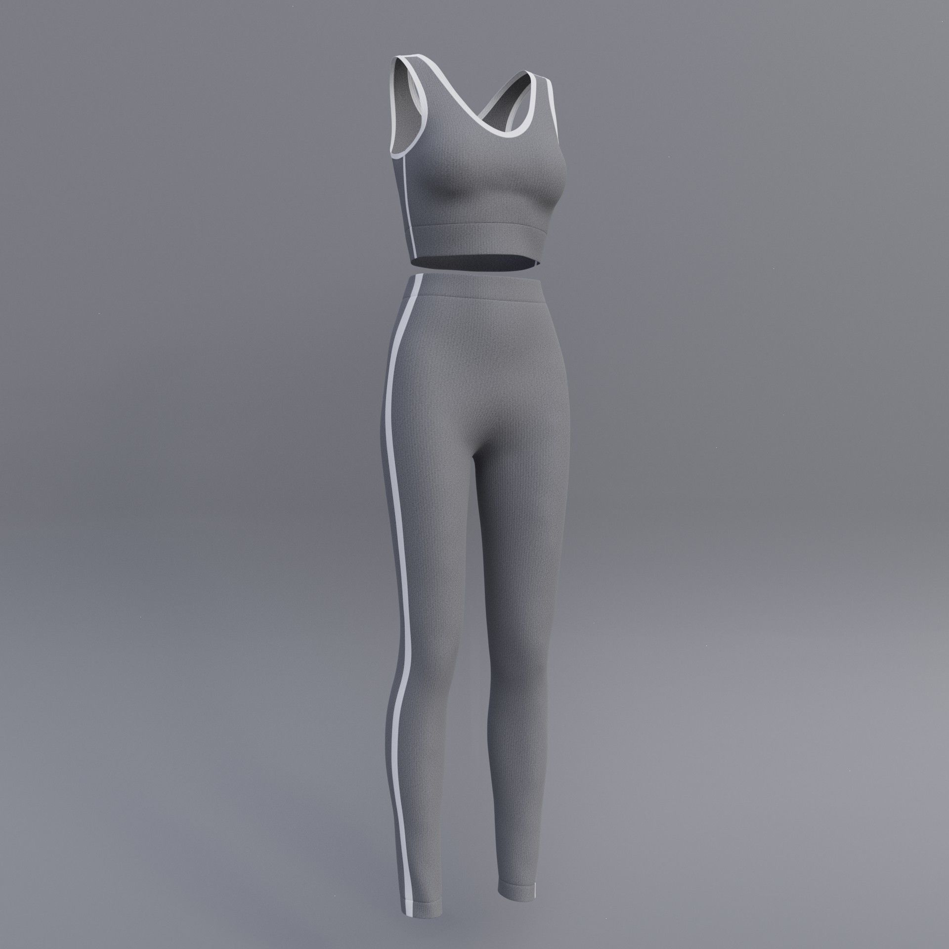 Female Yoga outfit - tracksuit Low-poly 3D model_23