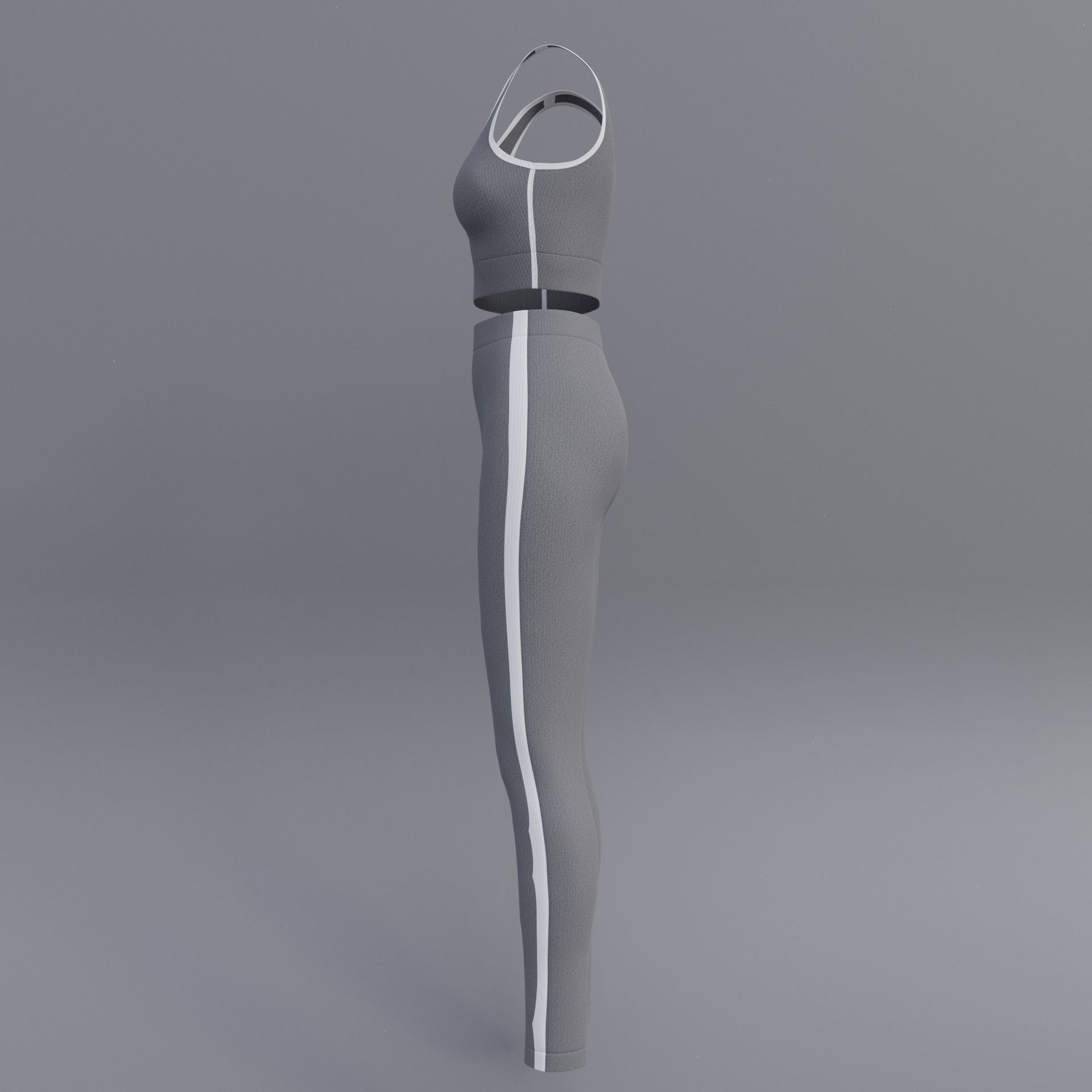 Female Yoga outfit - tracksuit Low-poly 3D model_13