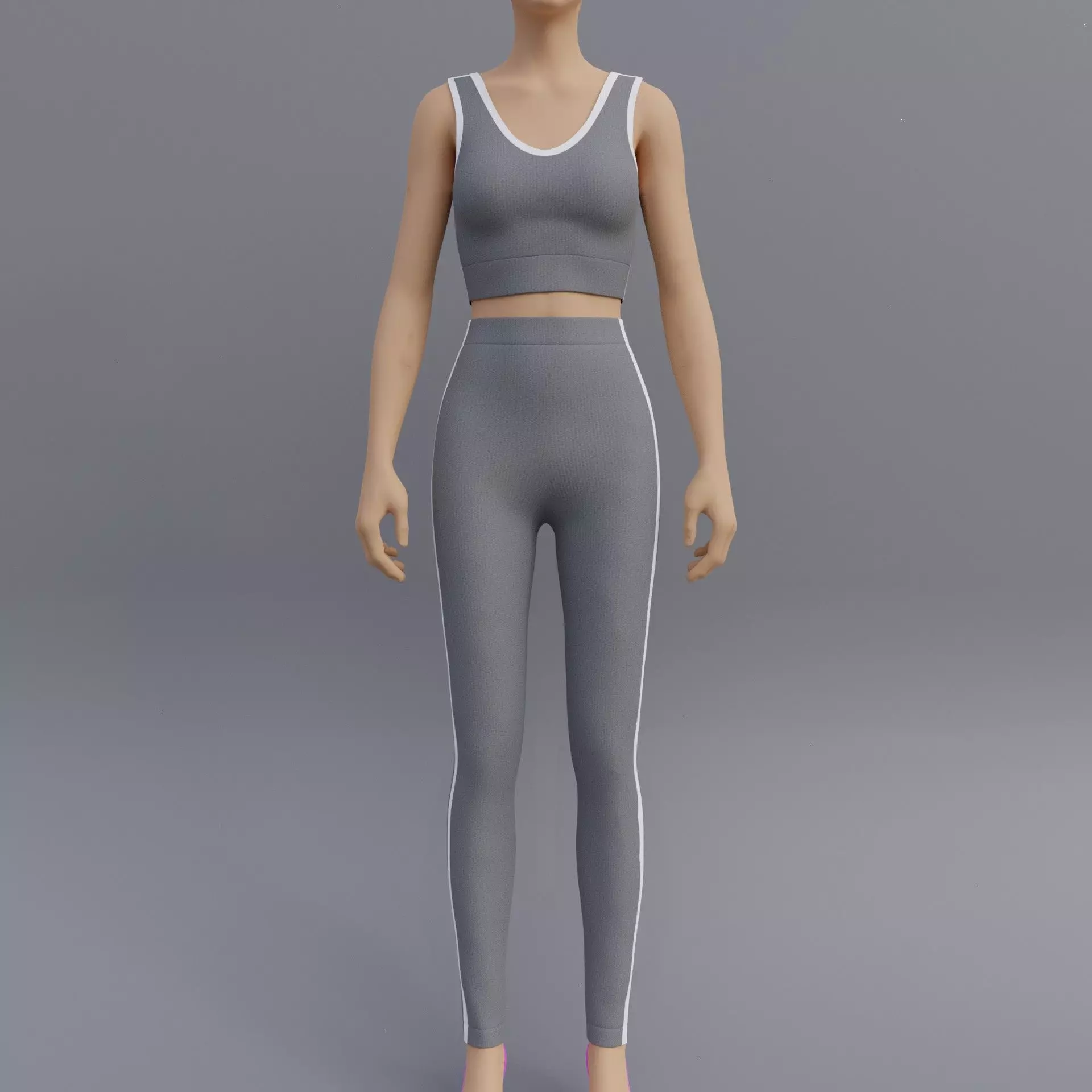 Female Yoga outfit - tracksuit Low-poly 3D model_0