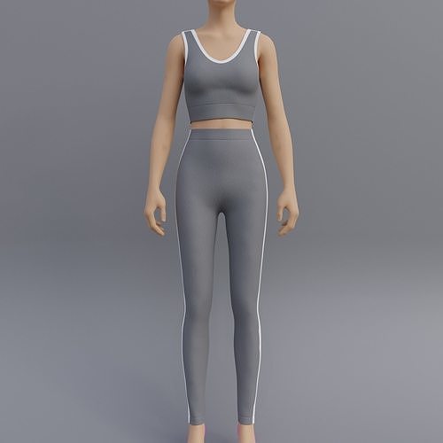 Female Yoga outfit - tracksuit Low-poly 3D model
