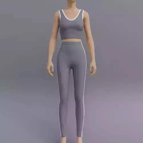 Female Yoga outfit - tracksuit Low-poly 3D model
