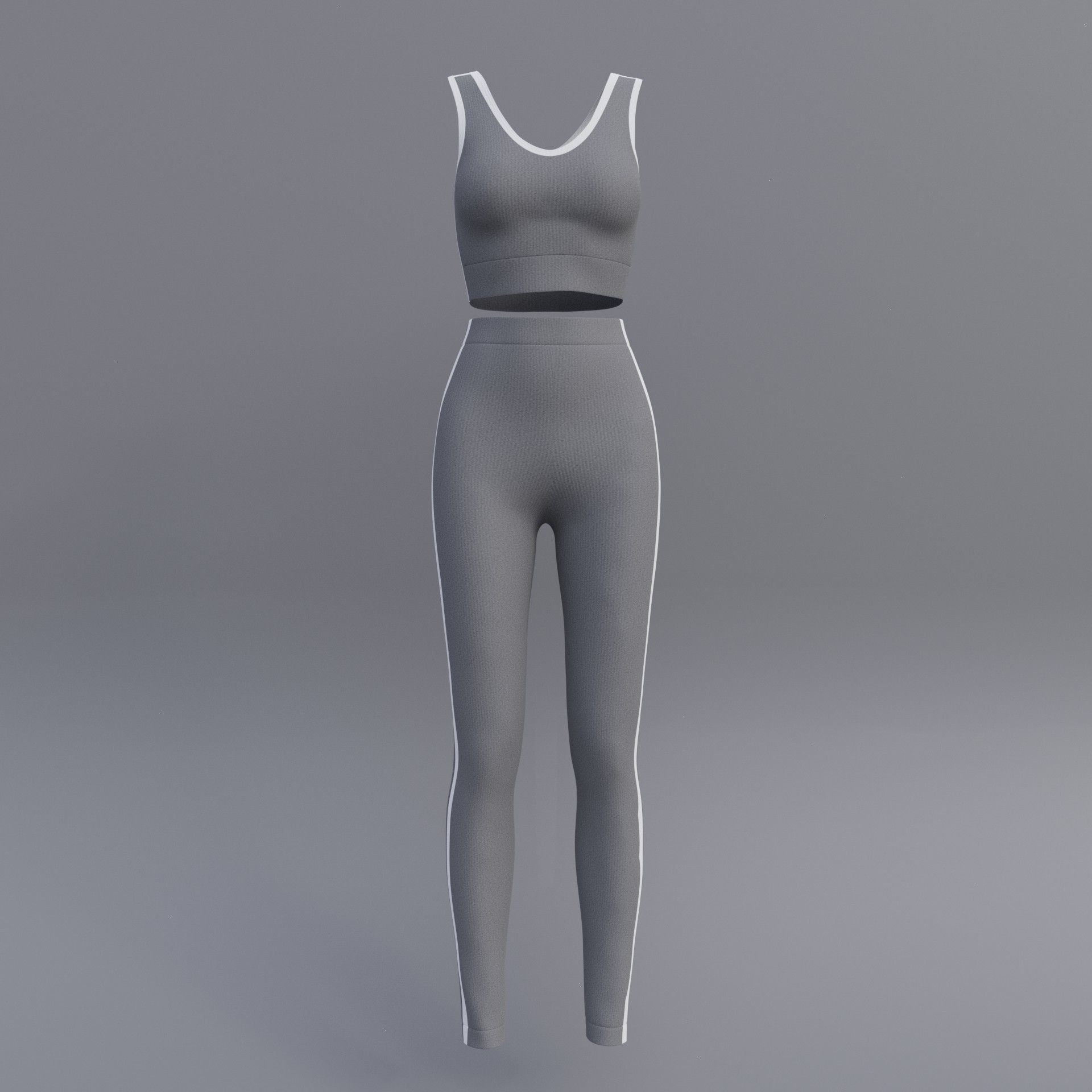 Female Yoga outfit - tracksuit Low-poly 3D model_21