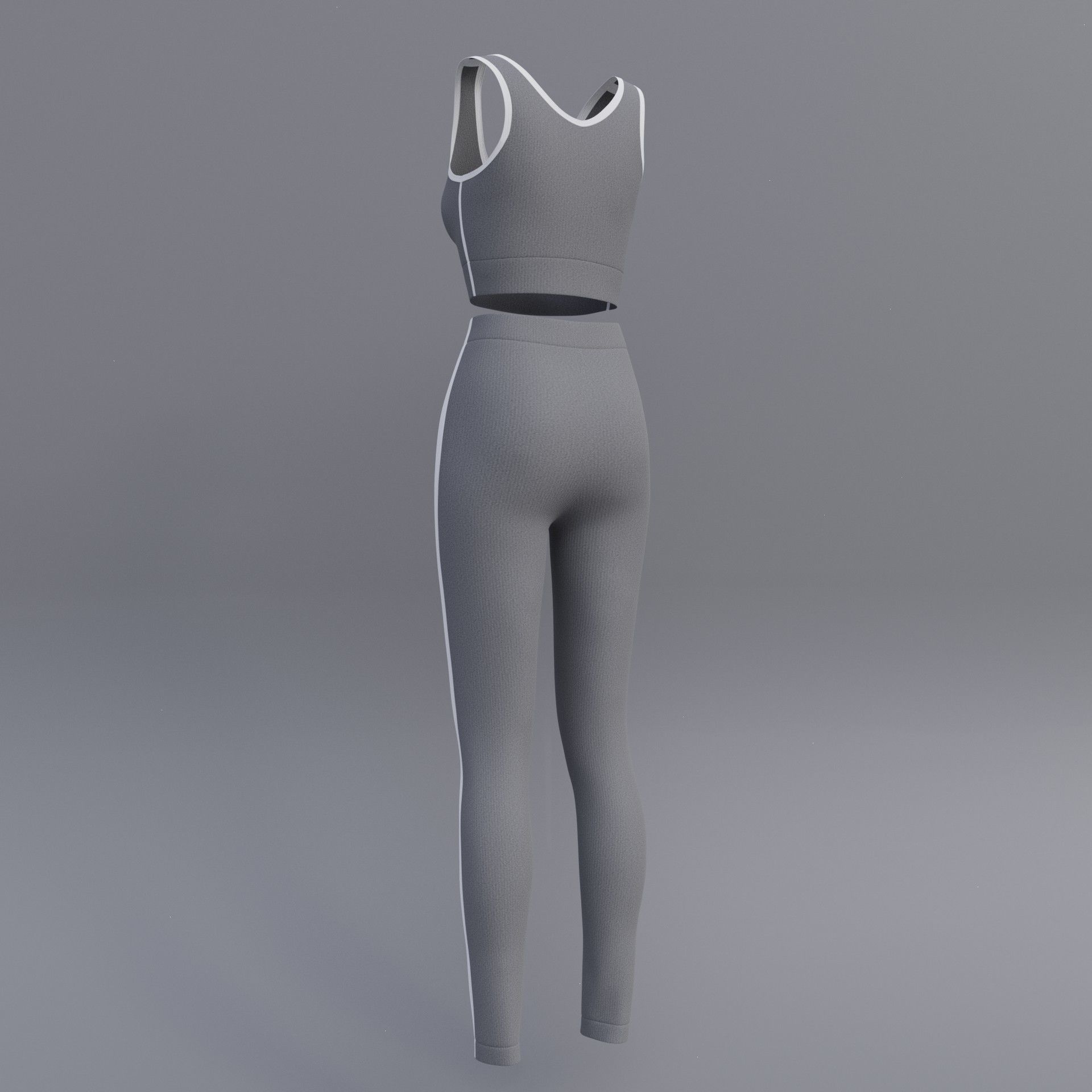 Female Yoga outfit - tracksuit Low-poly 3D model_11