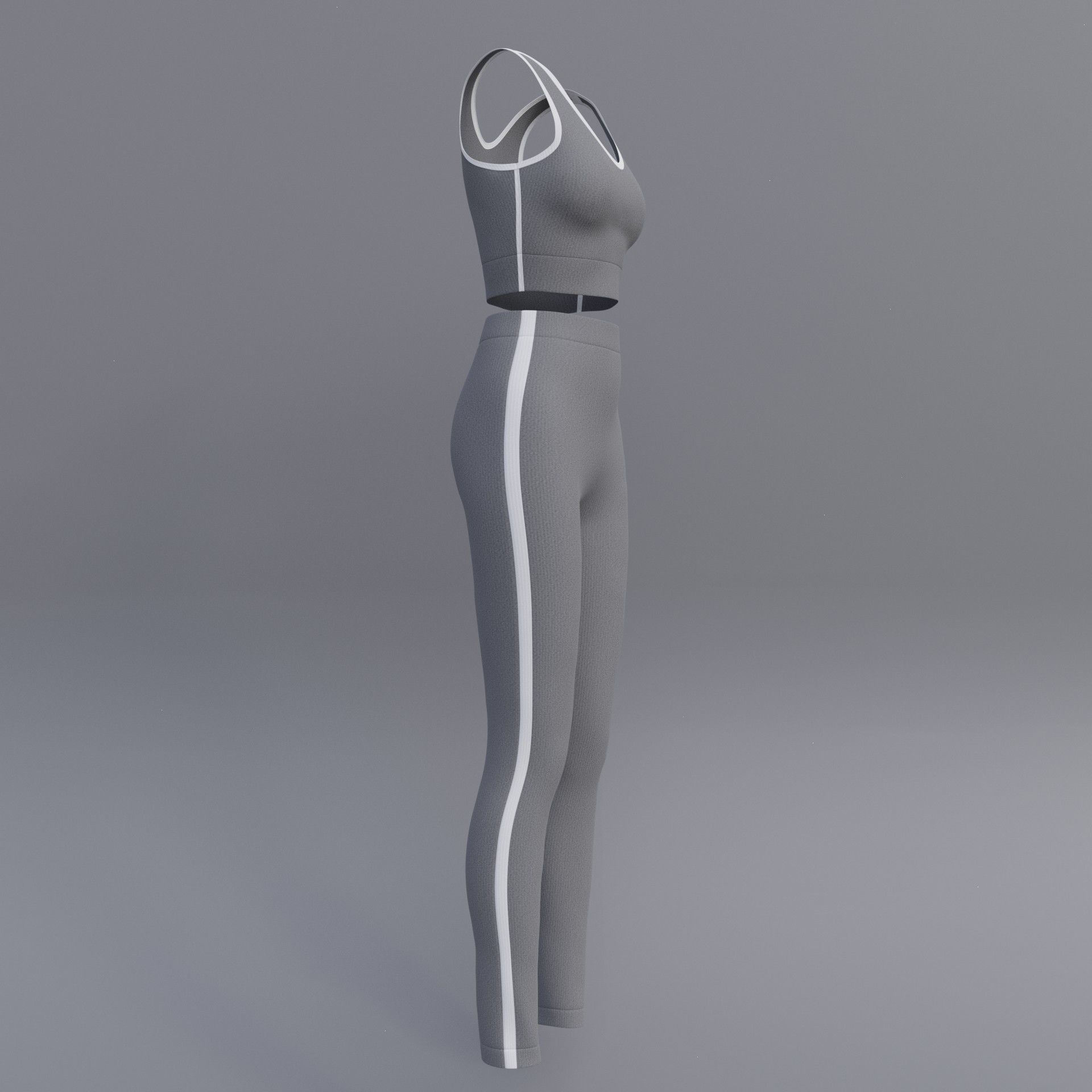 Female Yoga outfit - tracksuit Low-poly 3D model_25