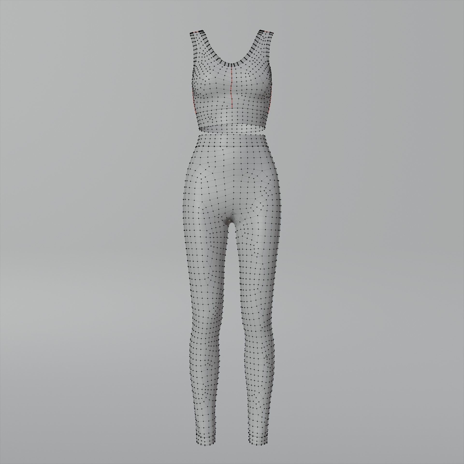 Female Yoga outfit - tracksuit Low-poly 3D model_6